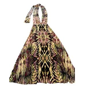 🟢 VIBRANT PATTERN HALTER/INFINITY MAXI DRESS-ONE SIZE